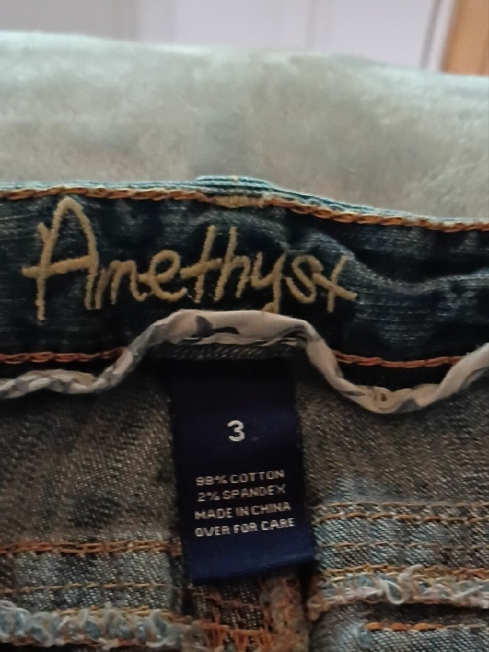 Amethyst Jeans Distressed Blue Flare Jeans - Picture 8 of 8